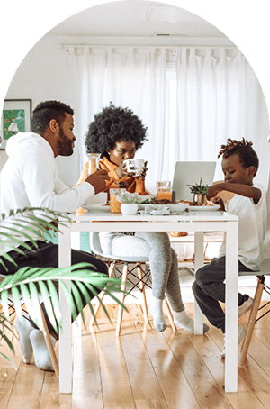 Family Eating Round Table