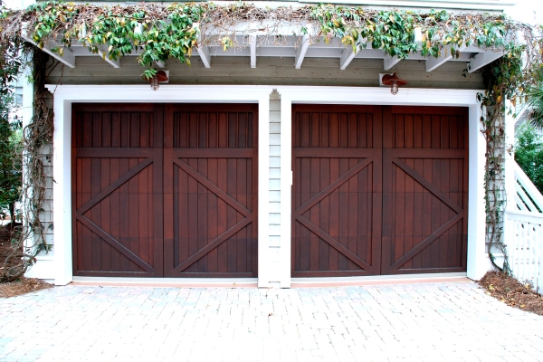 Double Wooden Garage Doors