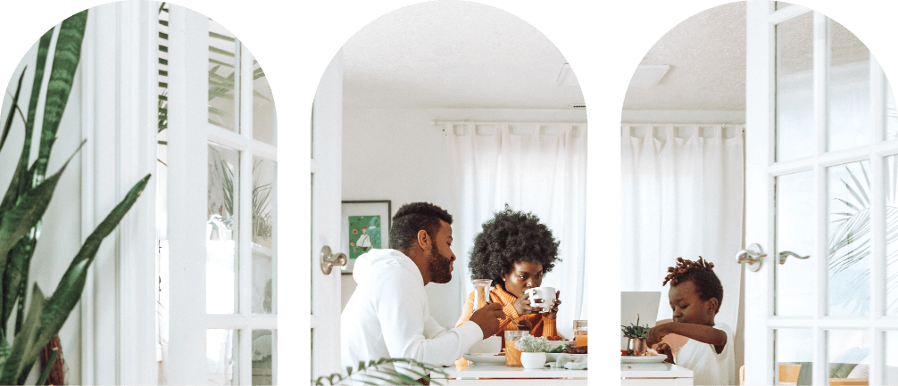 Family Eating At the Table Arches